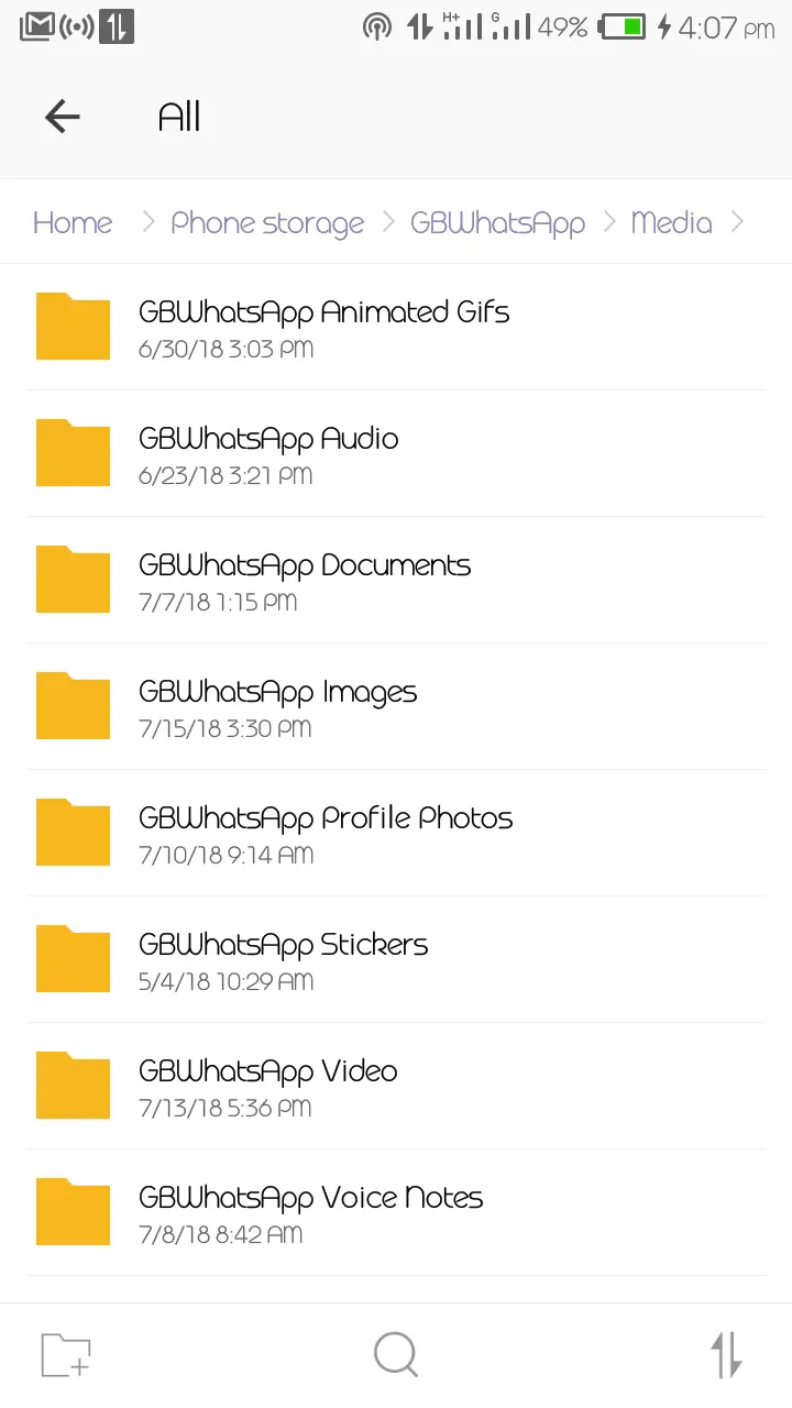 GBWhatsApp Folder Name