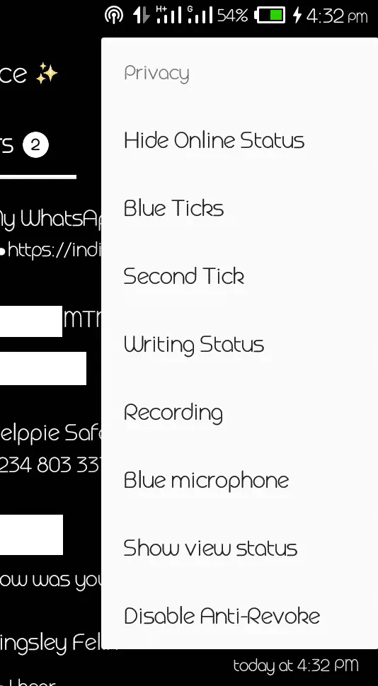 GBWhatsApp Privacy Menu edited